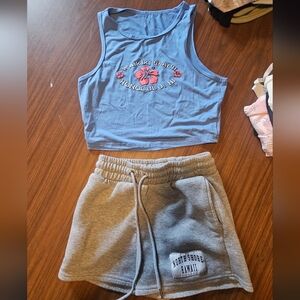 Blue Waikiki Beach Tank Top and Gray North Shore Shorts